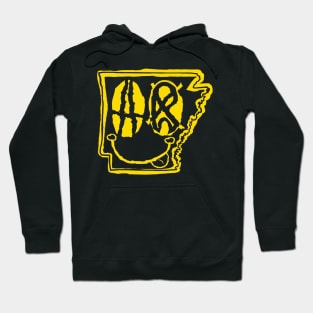 AR Eyes Arkansas Grunge Smiling Face Yellow Hoodie